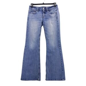 American Eagle Flare Jeans Women 6 Blue AE Hipster Low Rise Stretch Denim